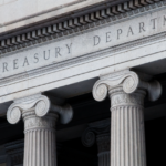 Treasury department building close up