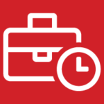 Briefcase and clock icon